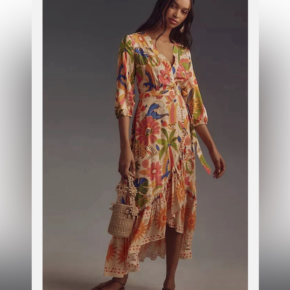 NWT Farm Rio Wrap Midi Dress
